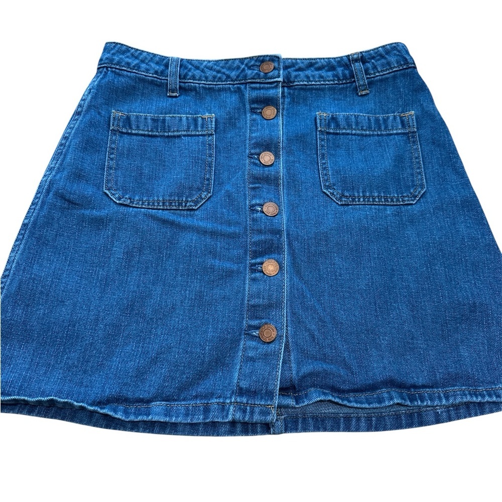 GAP Button-Front Blue Denim Mini Skirt